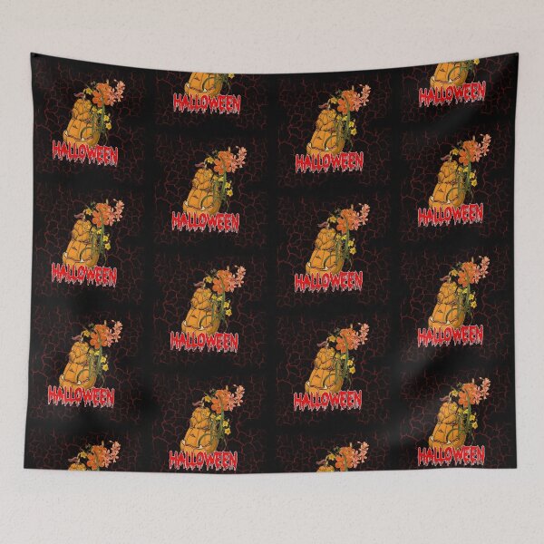 Item preview,  Happy Halloween angry pumpkin and flowers designed and sold by Bukhisz.