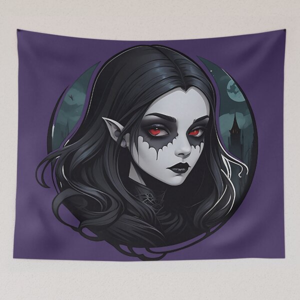 Item preview, Dark Hair Pale Goth Vampire Girl designed and sold by MadnessEnvelope.