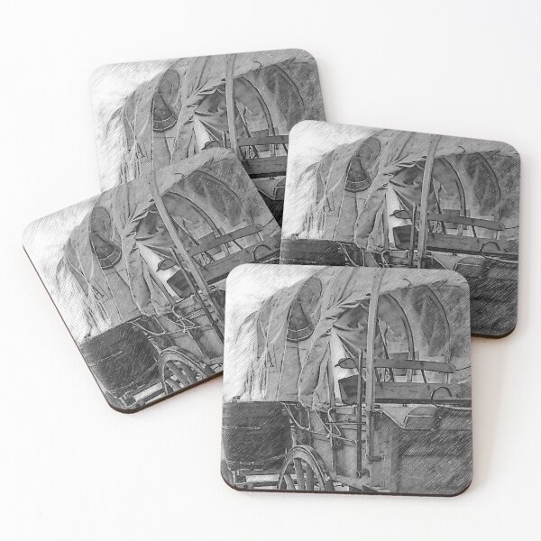 Item preview, Black And White Sketched Covered Wagon designed and sold by KirtTisdale.