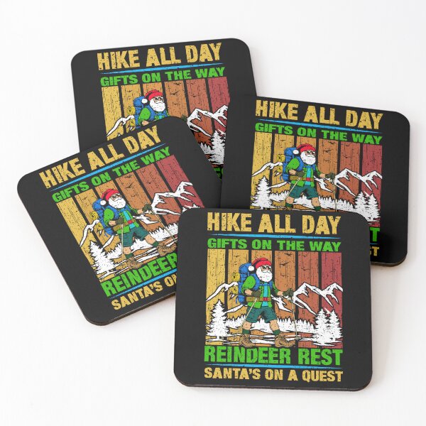 Item preview, Funny Santa Adventure Hike to the Mountain Vintage Merry Christmas  designed and sold by BDLuck2021.