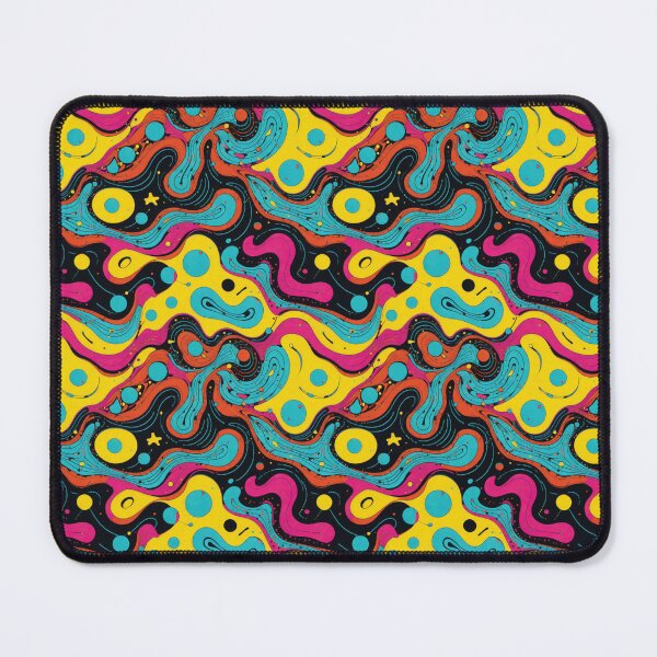Item preview, Cheese and Jell-o, Vector abstract pattern, Cerise, Yellow, Cyan, Orange and Black designed and sold by I-Desire.