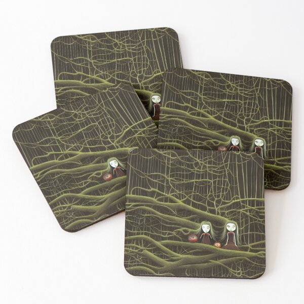 Item preview, Forest Creatures in Root Maze – Figures with Lanterns in the Jungle designed and sold by worldofwhisper.