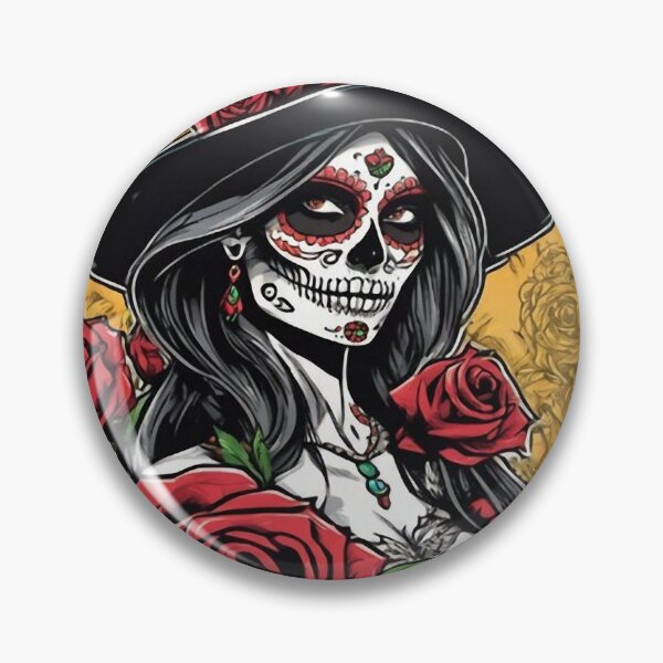 Item preview, Roses and Sugar Skull Woman - Día de los Muertos designed and sold by WILD-WILD-CAT.