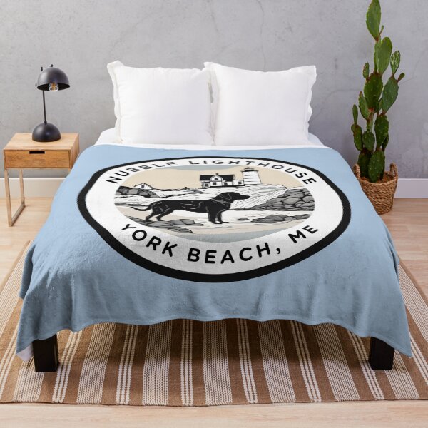 Item preview, “Nubble Lighthouse”! Cute Black Lab Dog v5 - York Beach, ME - Cape Neddick designed and sold by SAMJA-Art.