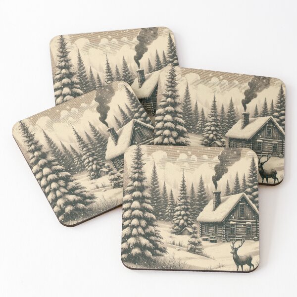 Item preview, Vintage Winter Cabin 5 designed and sold by harwoodkp.