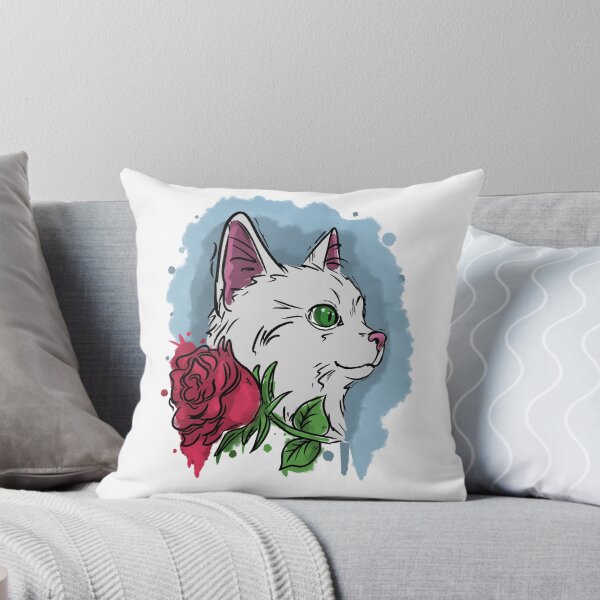 Item preview, White cat with flower designed and sold by Antiope33.