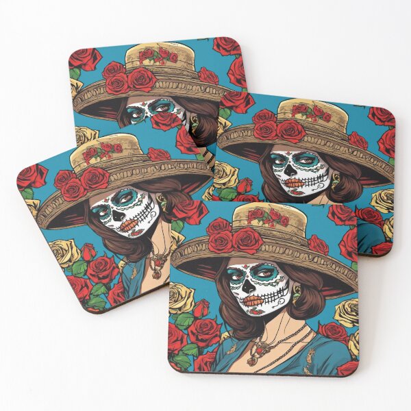 Item preview, Floral Calavera Woman designed and sold by WILD-WILD-CAT.