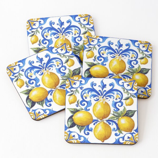 Item preview, Italian lemons pattern tile designed and sold by Kiki-Hes.