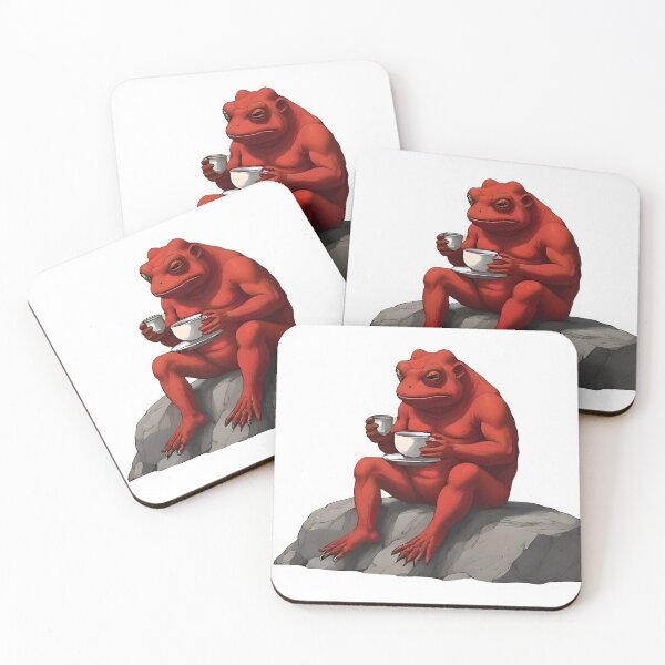 Item preview, A forg sitting on a rock and drinking tea  designed and sold by shopwithcare.