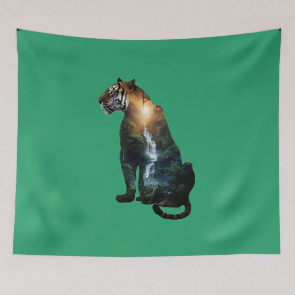Item preview, Tiger in the rainforest. designed and sold by MyHappyArtShop.