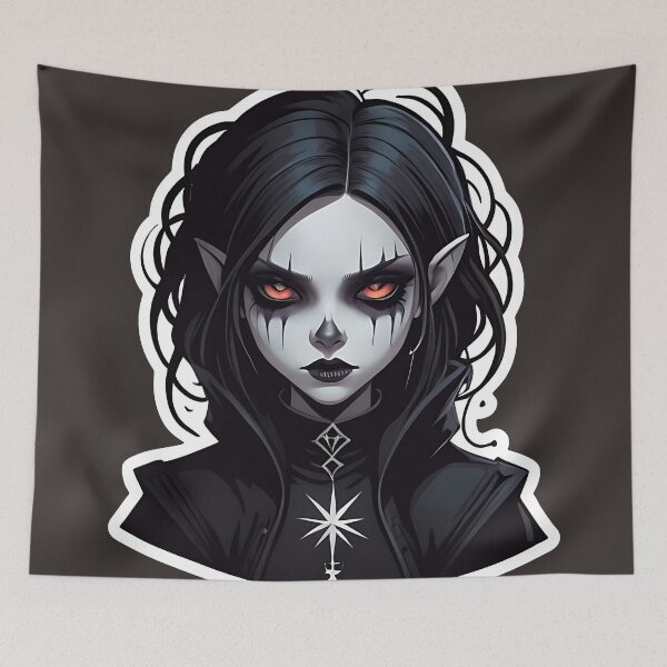 Item preview, Evil Vampire Girl Goth Portrait designed and sold by MadnessEnvelope.