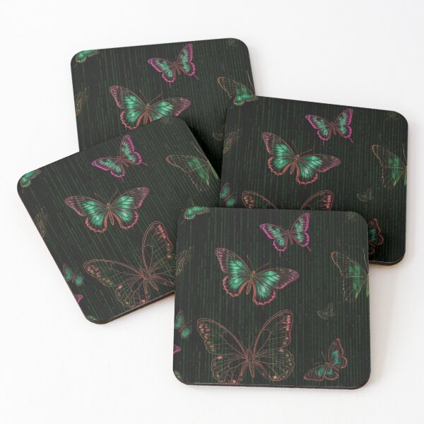 Item preview, Techno Glam: Neon Butterflies & Matrix Code Fusion designed and sold by SeanOsShirts.