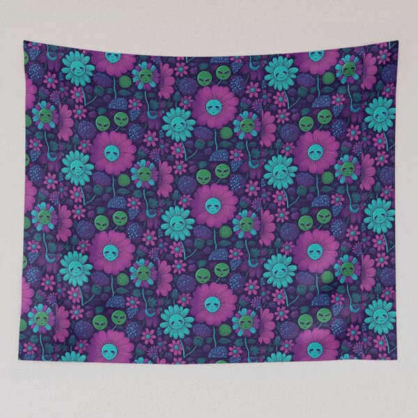 Item preview, Neon Bloom: Techno Flowers & Cute Alien Faces (Y2K) designed and sold by SeanOsShirts.