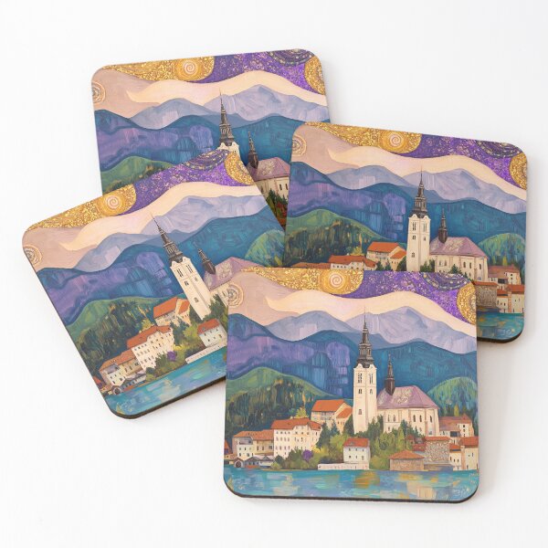 Item preview, Klimt Inspired Lake Bled, Slovenia designed and sold by JoyOnYourWall.