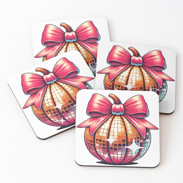 Item preview, Glittering Disco Pumpkin with Pink Bow designed and sold by inksavvystudio.