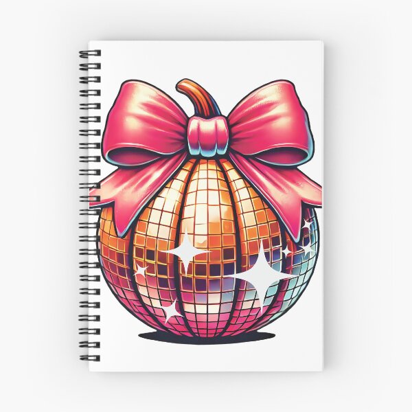 Item preview, Glittering Disco Pumpkin with Pink Bow designed and sold by inksavvystudio.