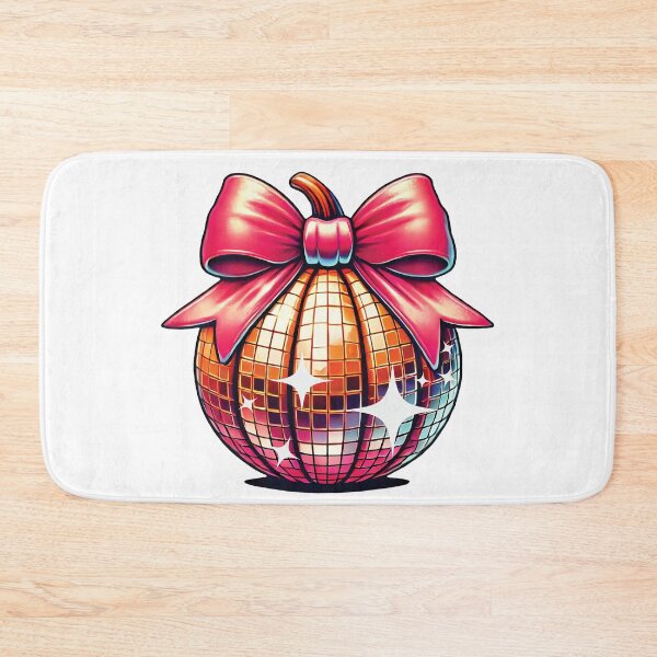 Item preview, Glittering Disco Pumpkin with Pink Bow designed and sold by inksavvystudio.