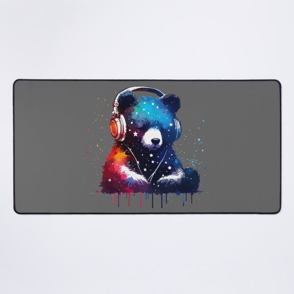 Item preview, Cosmic Bear Headphones Music Watercolor Space designed and sold by TomFrontierArt.