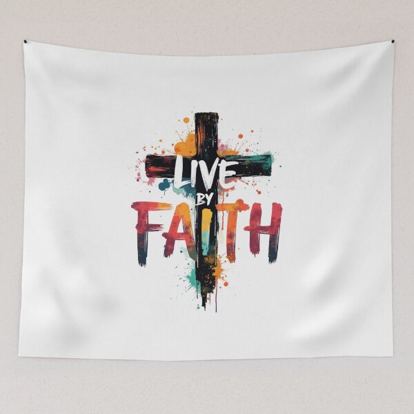 Item preview, Live by Faith, Cross designed and sold by Faithloveshop.