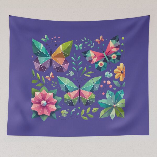 Item preview, Vibrant Geometric Butterflies and Floral Nature designed and sold by PrismWild.