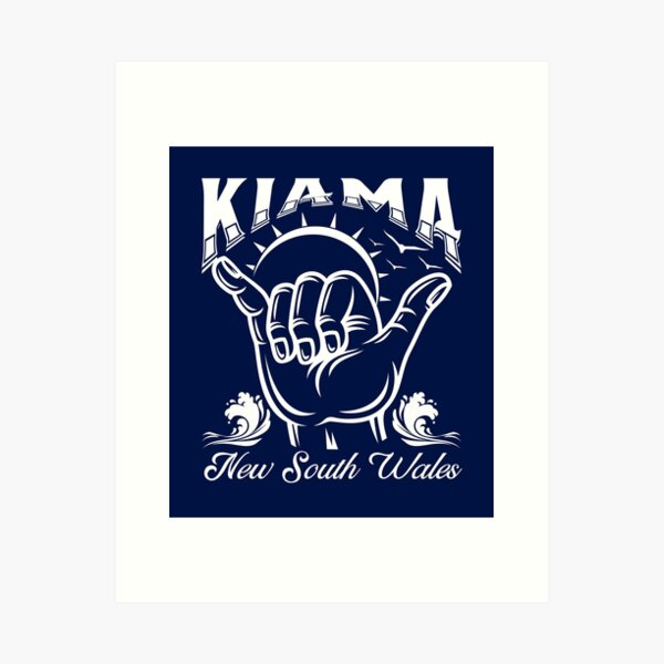 Item preview, Kiama New South Wales Australia Shaka Surf- White designed and sold by SurfingLocales.