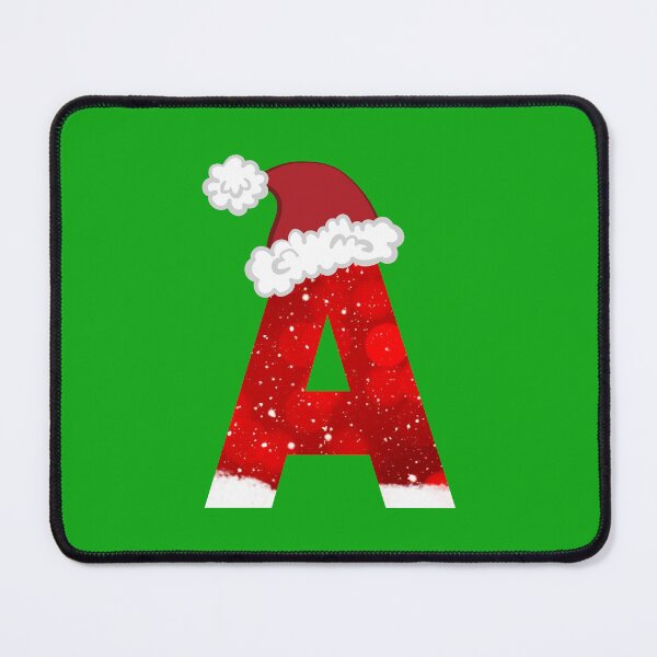 Item preview, Snowy Letter A with Santa Hat designed and sold by LiveAndGlow.