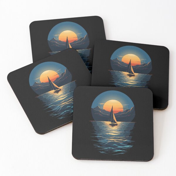 Item preview, Sailing Boat Sunset On The Lake Landscape designed and sold by LuminOrb.