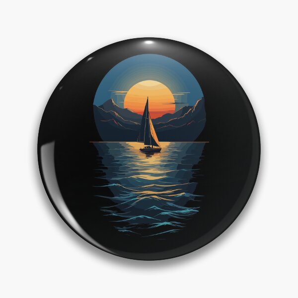 Item preview, Sailing Boat Sunset On The Lake Landscape designed and sold by LuminOrb.