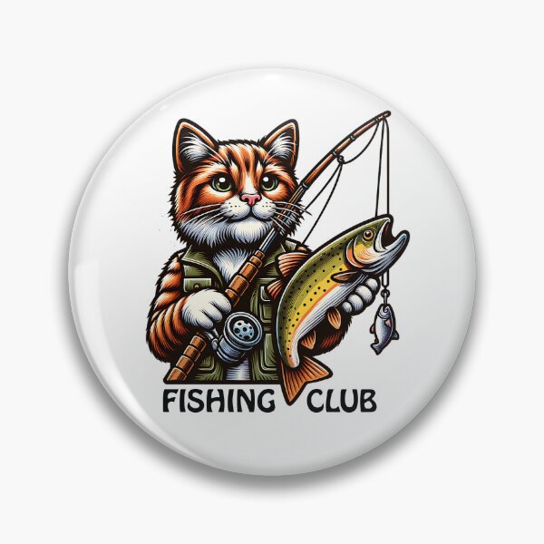 Item preview, Сat caught trout on fishing rod. designed and sold by KojourinArt.