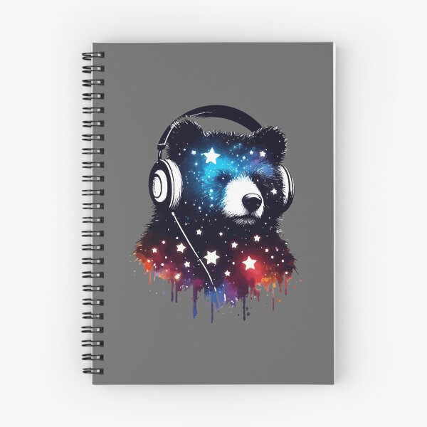 Item preview, Cosmic Bear Headphones Music Watercolor Galaxy Space  designed and sold by TomFrontierArt.
