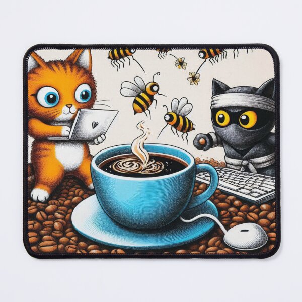 Item preview, Coffee Cat Caper designed and sold by ZenOfAIarts.