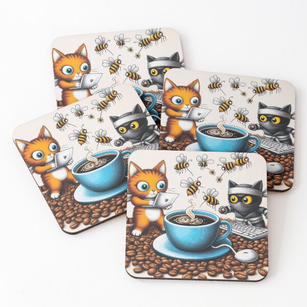 Item preview, Coffee Cat Caper designed and sold by ZenOfAIarts.