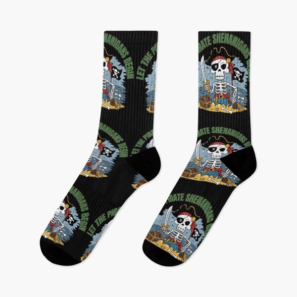 Item preview, Halloween Skull Let The Pirate Shenanigans Begin designed and sold by nanka-art.