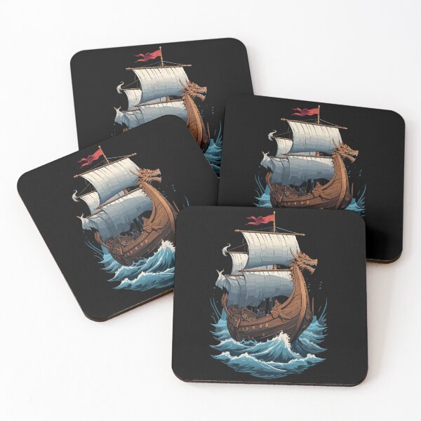 Item preview, Viking Dragon Boat On The High Seas designed and sold by LuminOrb.