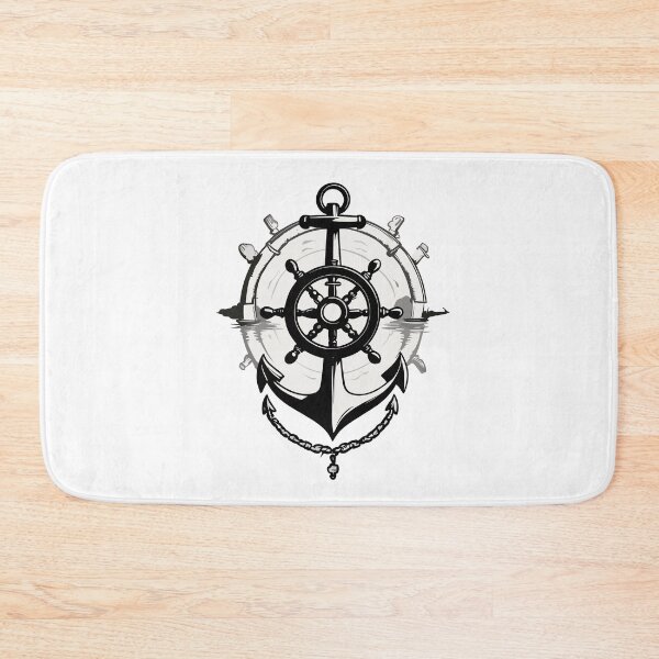 Item preview, Captain Steering Wheel Anchor Sailboat Motif designed and sold by LuminOrb.