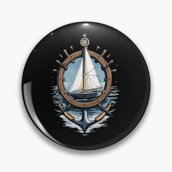 Item preview, Captain Steering Wheel Anchor Sailboat Adventure designed and sold by LuminOrb.
