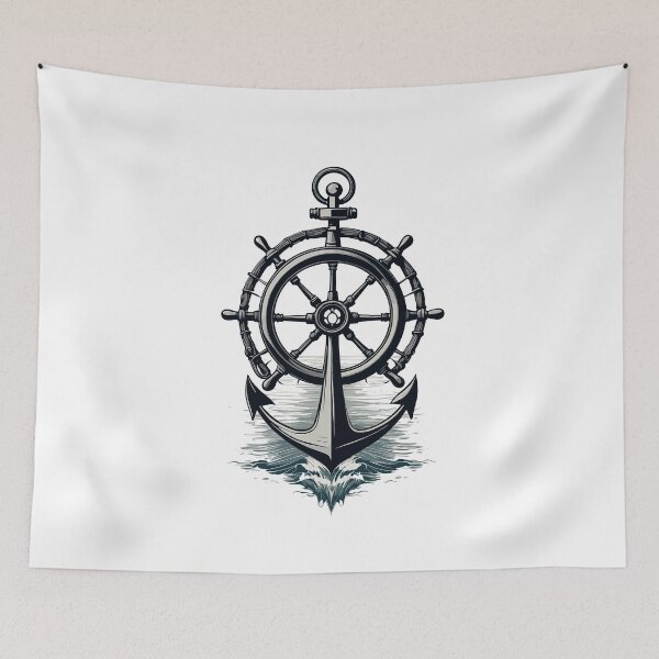 Item preview, Captain Steering Wheel Anchor Sailboat Adventure designed and sold by LuminOrb.