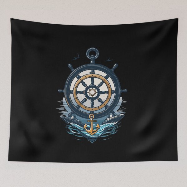 Item preview, Captain Steering Wheel And Anchor Adventure designed and sold by LuminOrb.