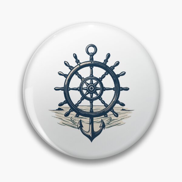 Item preview, Captain Steering Wheel Anchor Sailboat Style designed and sold by LuminOrb.