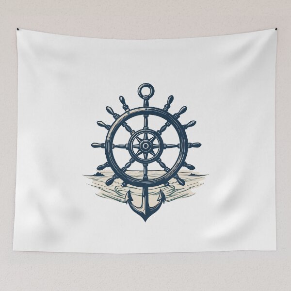 Item preview, Captain Steering Wheel Anchor Sailboat Style designed and sold by LuminOrb.