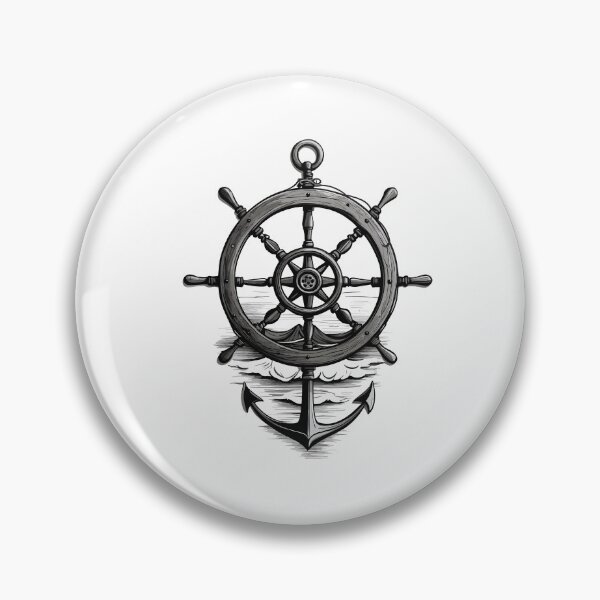 Item preview, Maritime Sailor Design With Anchor And Steering designed and sold by LuminOrb.