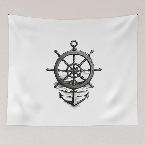 Item preview, Maritime Sailor Design With Anchor And Steering designed and sold by LuminOrb.