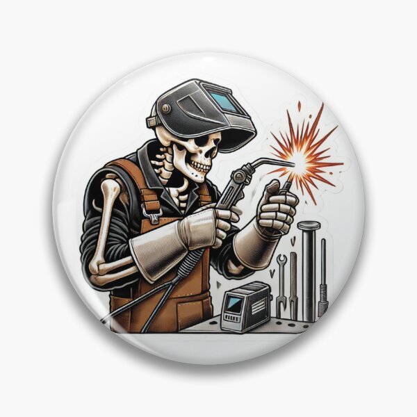 Item preview, Skeleton welder wearing a Welding helmet designed and sold by BrinaandPops.