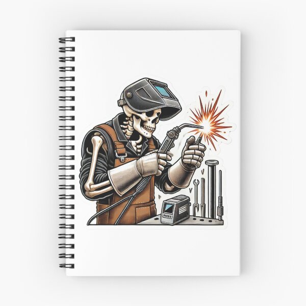 Item preview, Skeleton welder wearing a Welding helmet designed and sold by BrinaandPops.