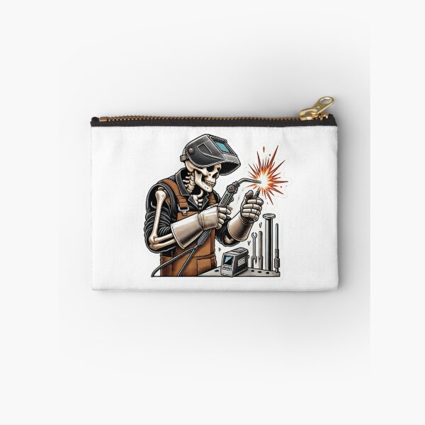 Item preview, Skeleton welder wearing a Welding helmet designed and sold by BrinaandPops.