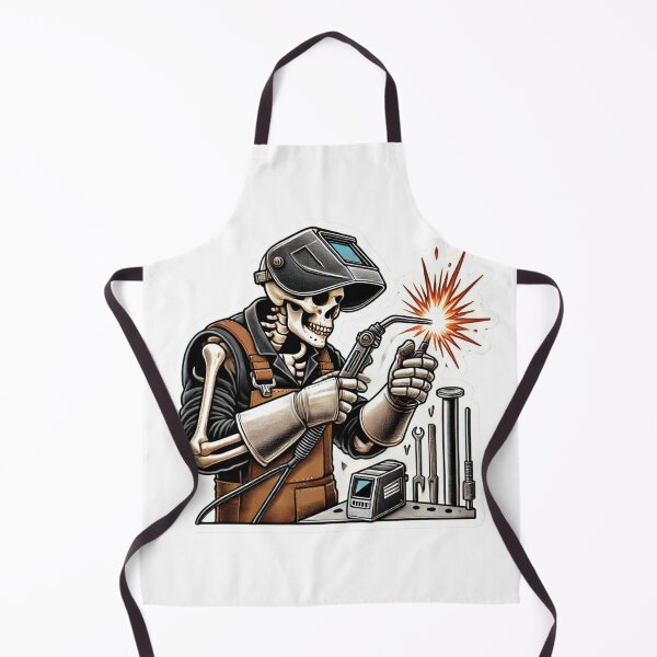 Item preview, Skeleton welder wearing a Welding helmet designed and sold by BrinaandPops.