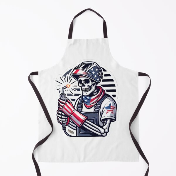 Item preview, Patriotic Skeleton welder wearing a Welding helmet designed and sold by BrinaandPops.