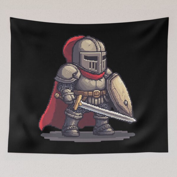 Item preview, Heroic Pixel Knight: 8-Bit Medieval Warrior designed and sold by TotemTrovia.