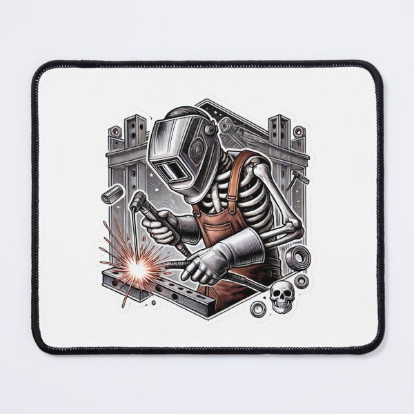 Item preview, Skeleton welder wearing a Welding helmet designed and sold by BrinaandPops.