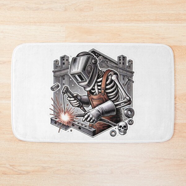 Item preview, Skeleton welder wearing a Welding helmet designed and sold by BrinaandPops.